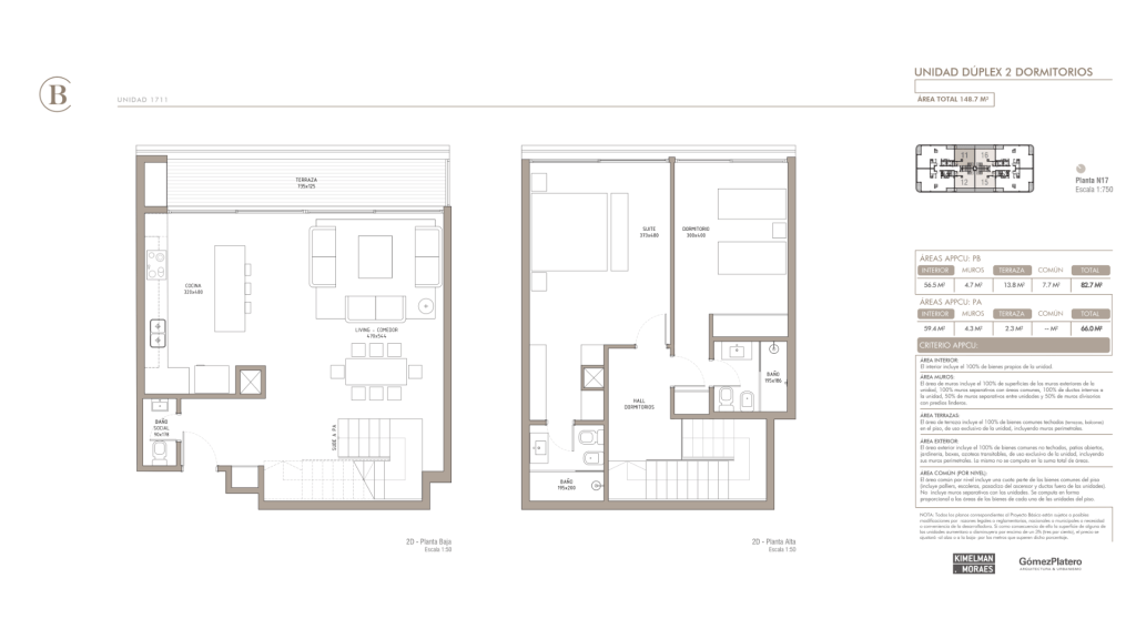 Carrasco BOATING Torre 2 - Plano Dúplex 2 dormitorios en suite